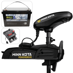 Pack moteur avant Minn Kota POWERDRIVE 55 Lbs + Batterie 12V 100A BSR