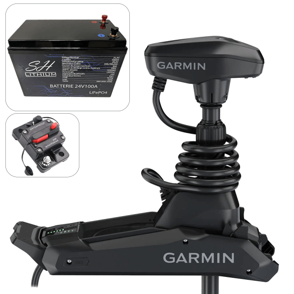 Pack moteur avant Garlin Force Kraken 80 Lbs 63" + Batterie lithium LifeP04 24V SH-Lithium - N°1 - comptoirnautique.com