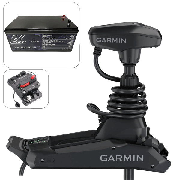 Pack moteur avant Garlin Force Kraken 100 Lbs 63" + Batterie lithium LifeP04 36V SH-Lithium - N°1 - comptoirnautique.com