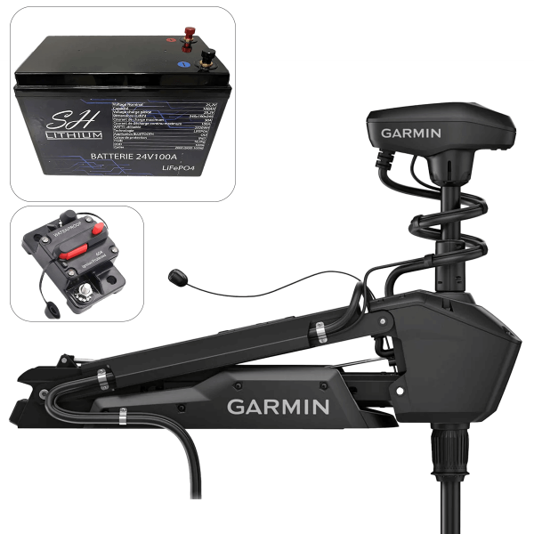 Pack moteur avant Garmin Force Pro 80 Lbs - 50" + Batterie 24V SH-Lithium - N°1 - comptoirnautique.com