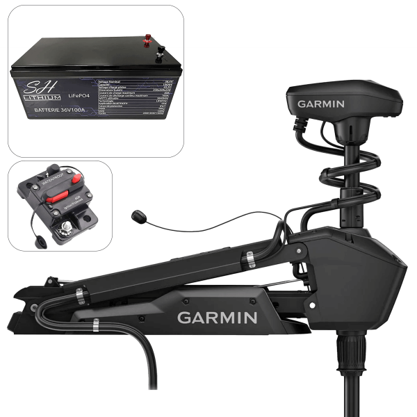 Pack moteur avant Garmin Force Pro 100 Lbs - 50" + Batterie 36V SH-Lithium - N°1 - comptoirnautique.com