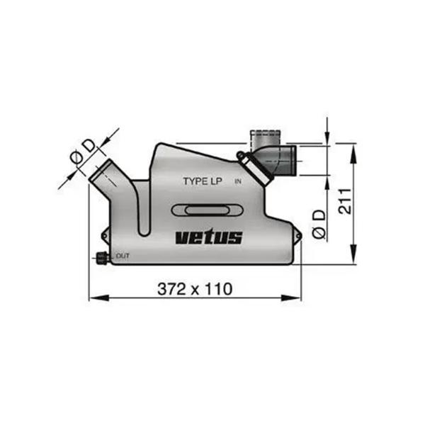 Waterlock LP50 gomito di ingresso girevole - ø50 mm - N°2 - comptoirnautique.com