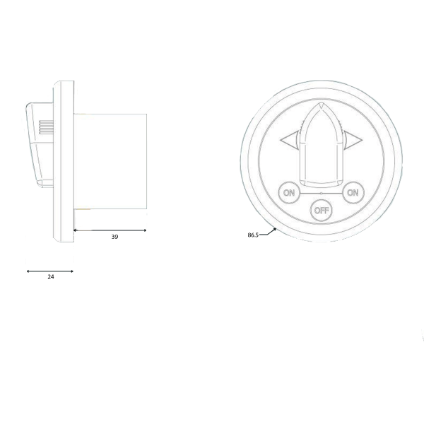 Round control panel with non-blocking joystick - N°3 - comptoirnautique.com