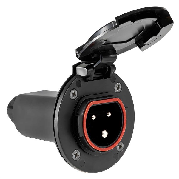 Prise 3P Cruiser 16 A 230 V avec couvercle nylon noir - N°3 - comptoirnautique.com