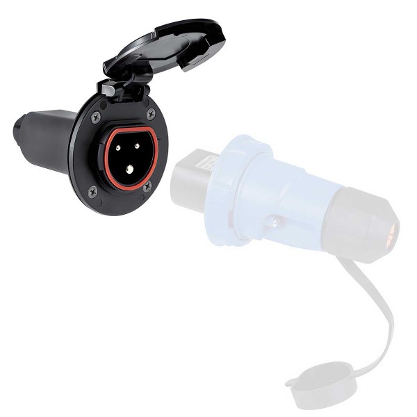 Prise 3P Cruiser 16 A 230 V avec couvercle nylon noir - N°4 - comptoirnautique.com