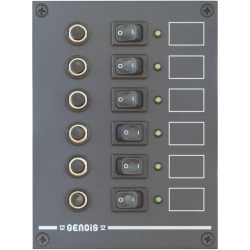 Tableau électrique 6 disjoncteurs + 6 voyants LED DT510 Genois