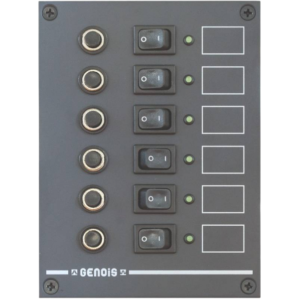 Electrical panel with 6 circuit breakers + 6 LED indicators - N°3 - comptoirnautique.com