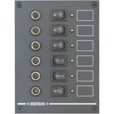 Tableau électrique 6 disjoncteurs + 6 voyants LED DT510 Genois