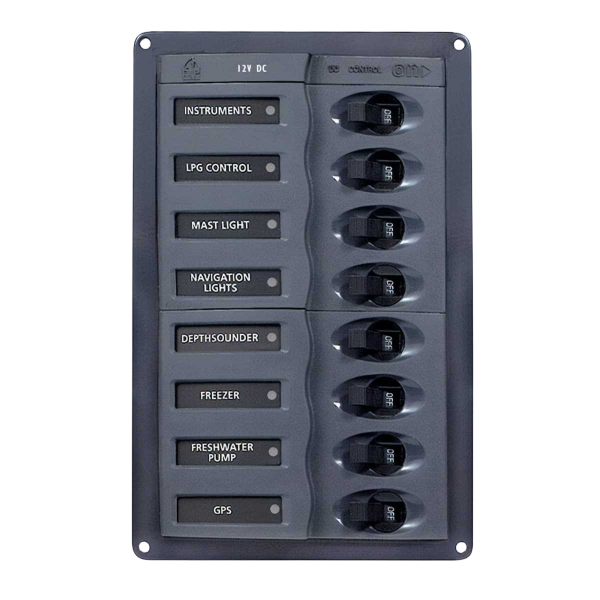 Electrical panel with 8 CC Classic circuit breakers - vertical - N°1 - comptoirnautique.com