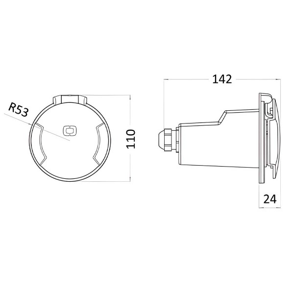 Prise 3P Cruiser 32 A 230 V avec couvercle nylon blanc dimensions - N°4 - comptoirnautique.com