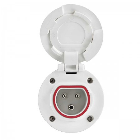 Prise 3P Cruiser 32 A 230 V avec couvercle nylon blanc