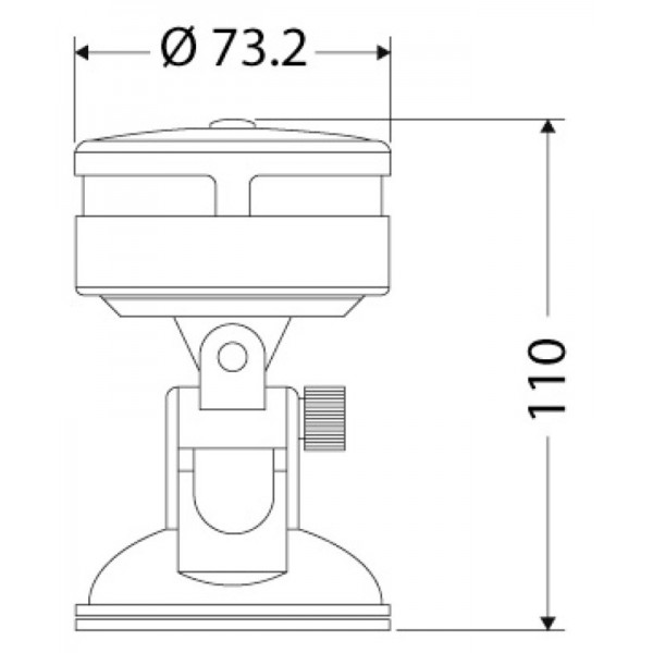 Luz de navegación bicolor de 360° con base de ventosa - N°2 - comptoirnautique.com