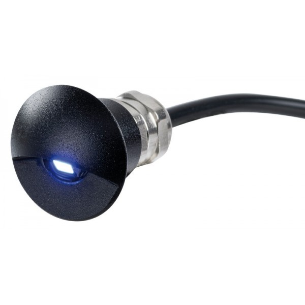 Höflichkeitslicht LED blau Körper Aluminium eloxiert matt schwarz - N°1 - comptoirnautique.com