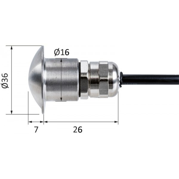 Höflichkeitslicht LED weiß Körper Edelstahl hochglanzpoliert - N°2 - comptoirnautique.com