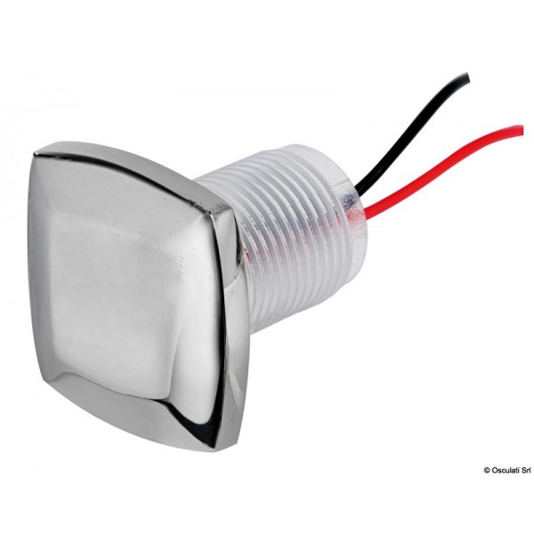 White SQUARE recessed LED courtesy light with low-level illumination - N°1 - comptoirnautique.com