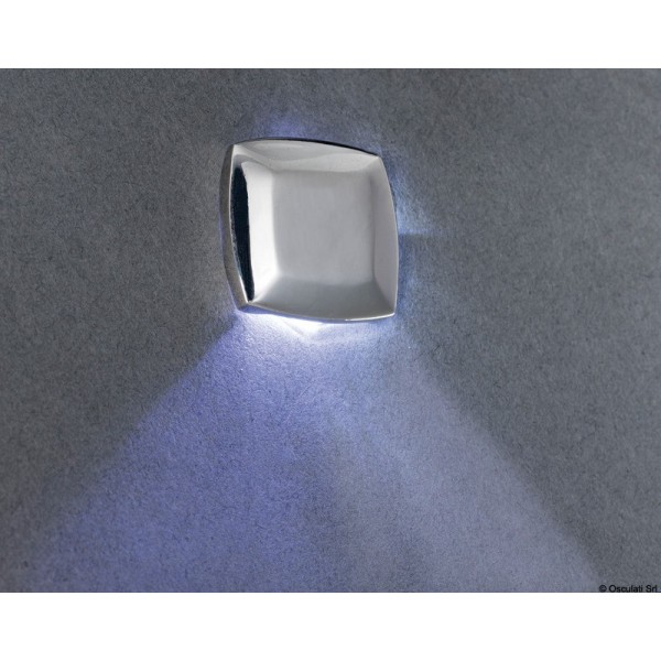 White SQUARE recessed LED courtesy light with low-level illumination - N°2 - comptoirnautique.com