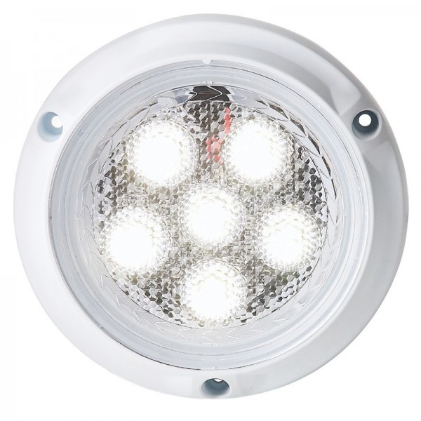 Foco marino redondo blanco de 134 mm bajo- - N°1 - comptoirnautique.com