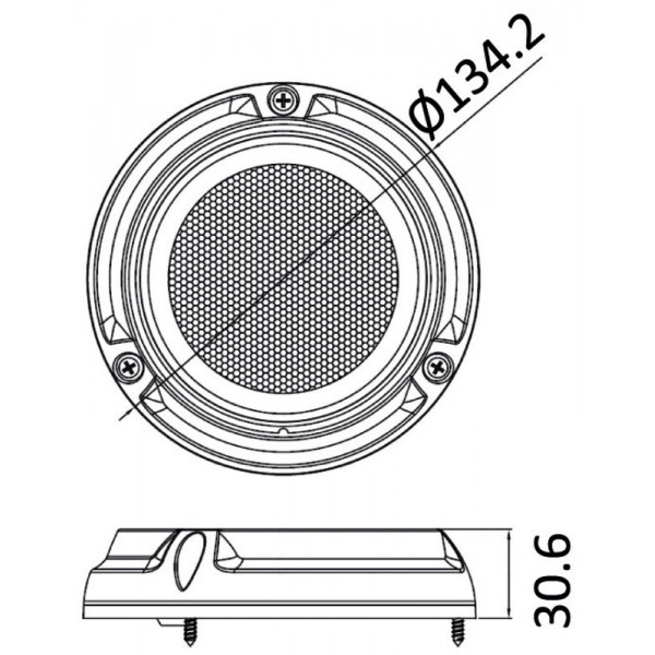 Foco marino redondo blanco de 134 mm bajo- - N°2 - comptoirnautique.com
