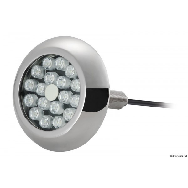 Under-18 LED white marine spotlight with screw  - N°1 - comptoirnautique.com