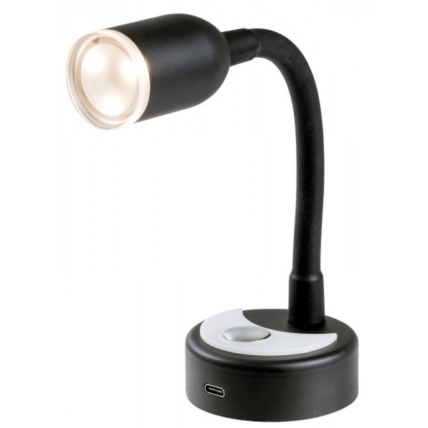 240 mm black articulated LED spotlight - N°1 - comptoirnautique.com