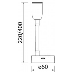 Spot LED articulé noir 240 mm