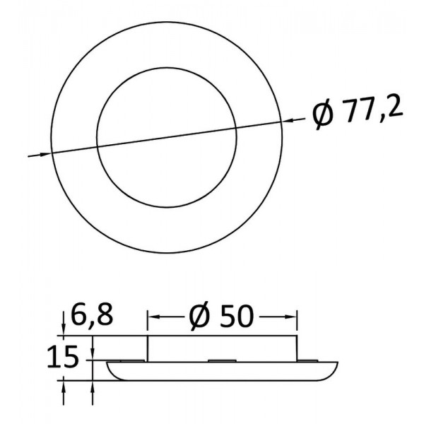 Plafoniera LED da incasso SOLE con finitura cromata - N°2 - comptoirnautique.com