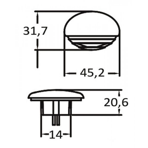 Lumière de courtoisie LED à encastrement chromée/bleu - N°2 - comptoirnautique.com
