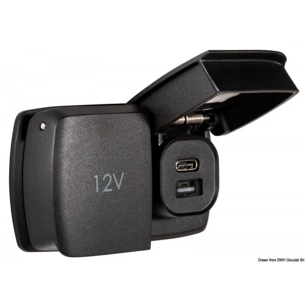 SCANSTRUT Flip Pro Duo USB socket-A+USB-C 12 V  - N°1 - comptoirnautique.com