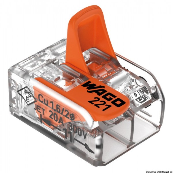 Conector WAGO de 2 conductores 6 mm2 - N°1 - comptoirnautique.com