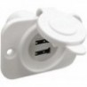 Doppelter USB-Stecker weiß Hintere Mutter + Panel