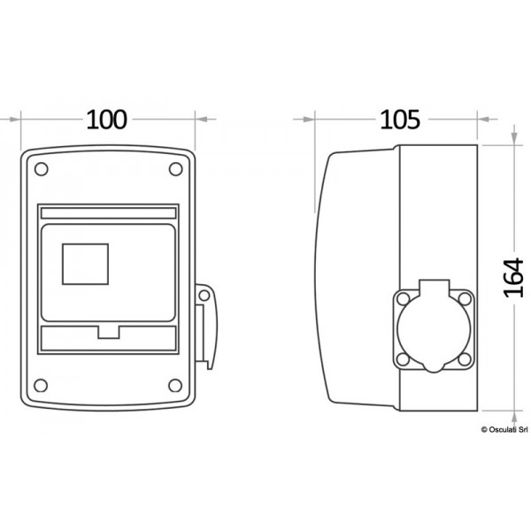 16-A-Schalttafel mit Schuko-Steckdose - N°3 - comptoirnautique.com