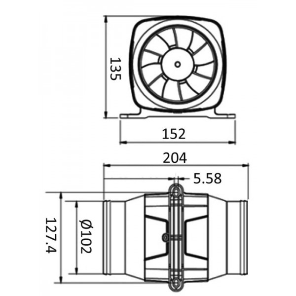 Aspirateur ventilateur axial Hyperflow 7,6m3 12 V - N°2 - comptoirnautique.com