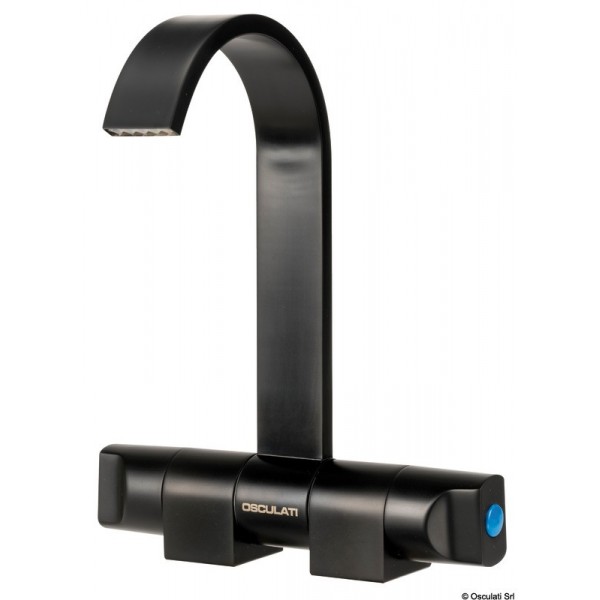 Robinet noir Style eau chaude + froide - N°1 - comptoirnautique.com