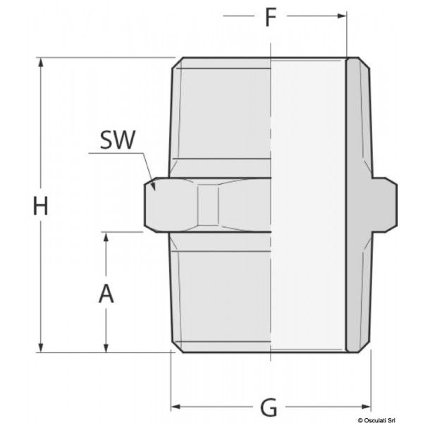 Reduziertes Endstück M-M aus Bronze GUIDI 1/4"  - N°2 - comptoirnautique.com