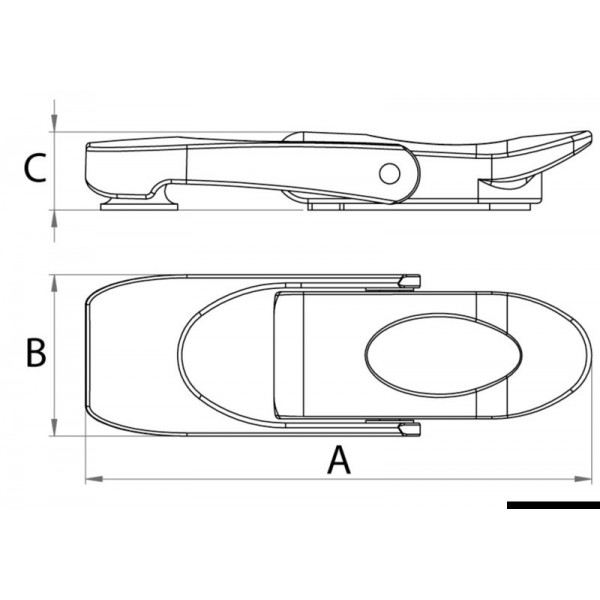 Stainless steel lever lock 80 x 26 mm - N°2 - comptoirnautique.com