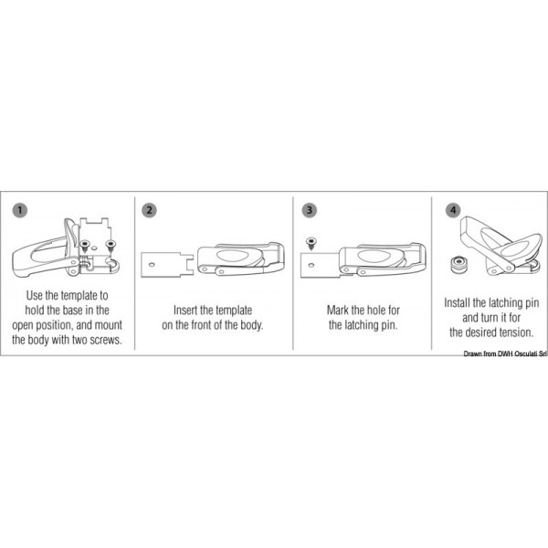 Serratura a leva in acciaio inox 100 x 32 mm - N°3 - comptoirnautique.com