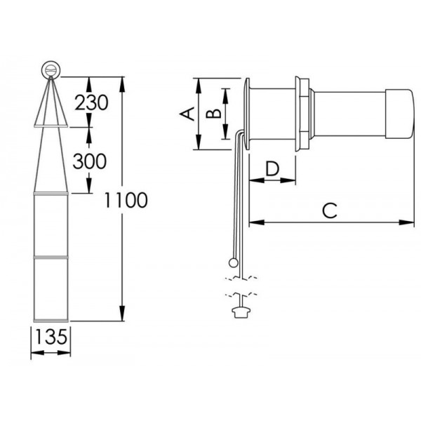 Tappo di chiusura per scala di soccorso 49.522.13  - N°2 - comptoirnautique.com