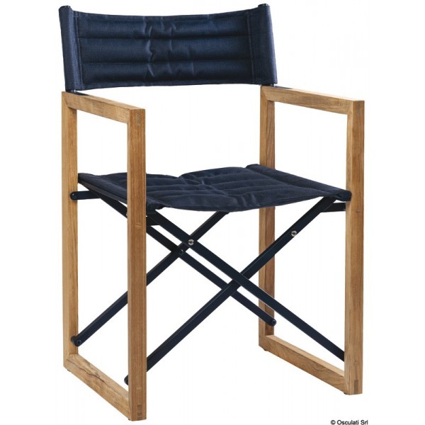 Chaise pliante toile The Square bleu marine - N°1 - comptoirnautique.com