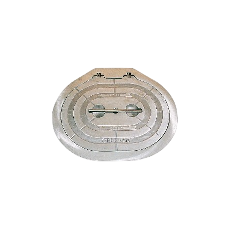 Trappe étanche Alu Ovale 19x26'' sur charnière - Dormant Alu FM196 Freeman