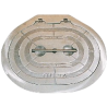 Oval 19x26'' hinged Alu watertight hatch - Alu frame