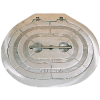 Oval 19x26'' hinged Alu watertight hatch - Alu frame - N°1 - comptoirnautique.com