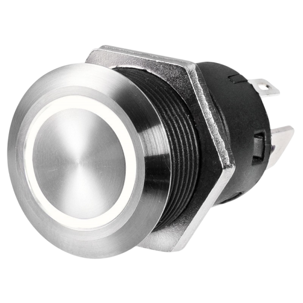 FLAT stainless steel ON-OFF switch 12 V blue - N°5 - comptoirnautique.com