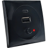 Black 12/24 V USB socket