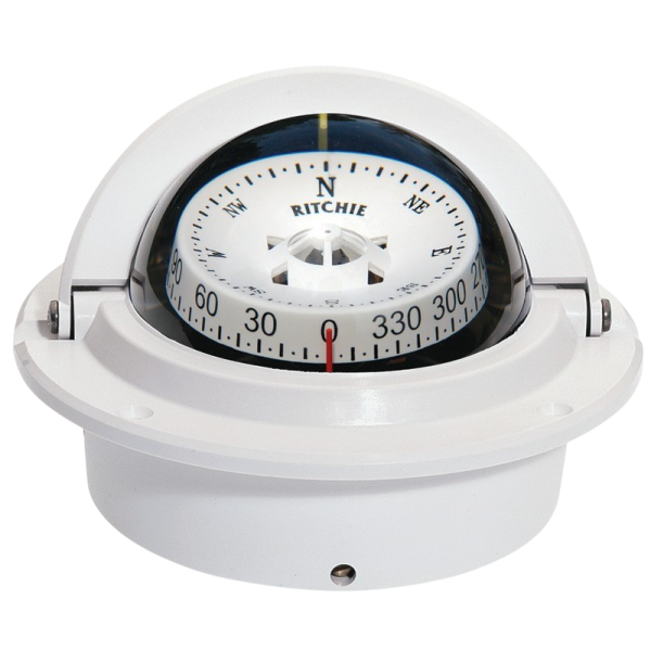RITCHIE Voyager 3" flush-mount compass white/white - N°3 - comptoirnautique.com