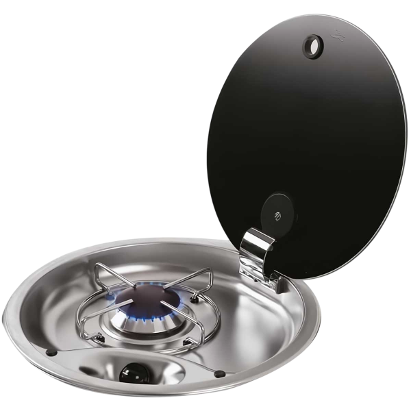 Plaque de cuisson inox encastrable FC1345 avec couvercle fumé OSC-50.801.00 Can - N°4 - comptoirnautique.com
