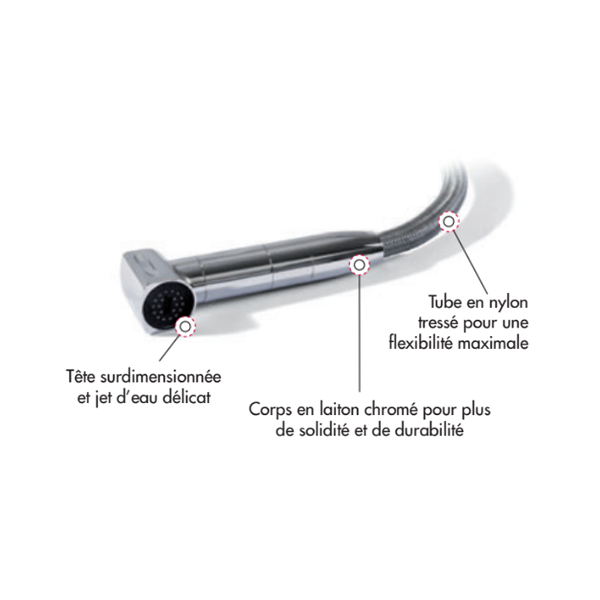 Douche eau froide Saturn base verticale blanche - N°4 - comptoirnautique.com