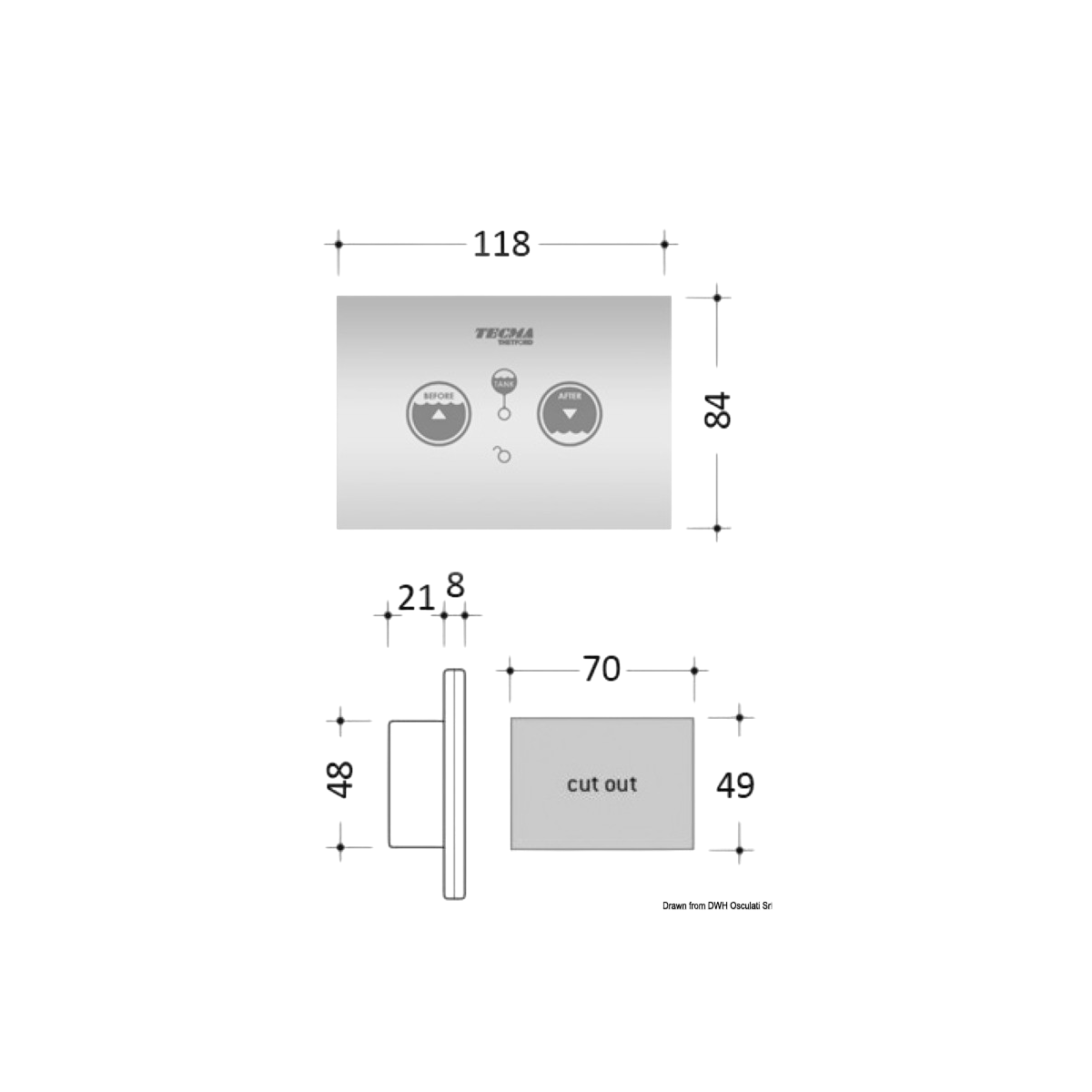 Tableau commande SFT pour WC électriques TECMA OSC-50.226.51 Tecma