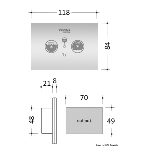 Tableau commande SFT pour WC électriques TECMA OSC-50.226.51 Tecma - N°1 - comptoirnautique.com
