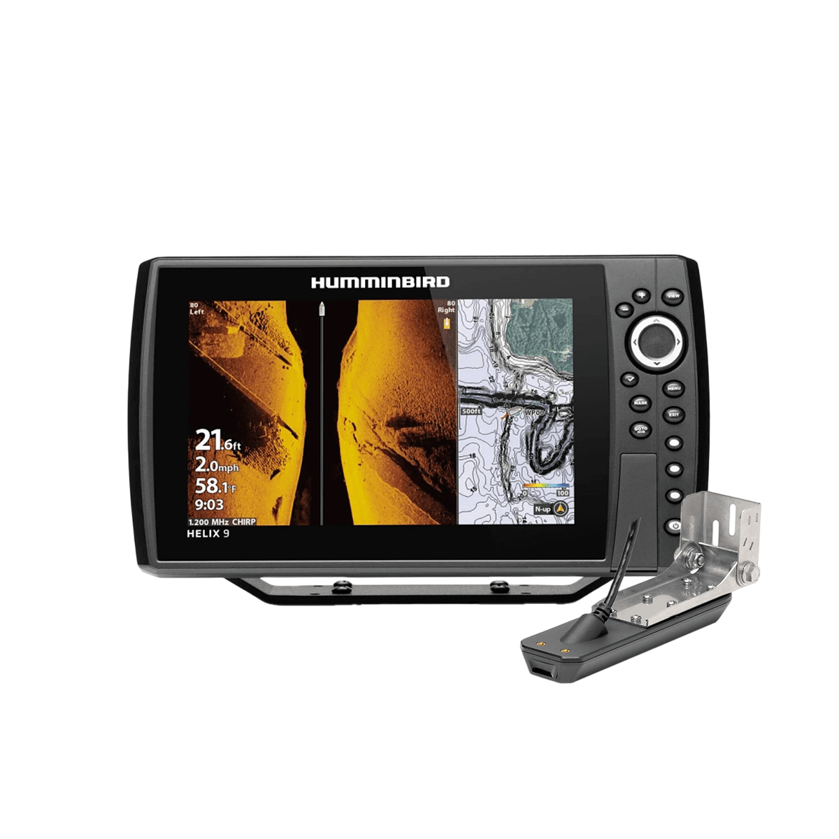 Helix 9 G4N CHIRP MEGA SI+ + sonde tableau arrière - Reconditionné H9G4N-CMSI+TA-R Humminbird