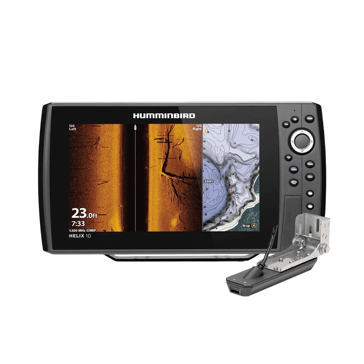 Helix 10 G4N CHIRP MEGA SI+ + sonde tableau arrière - Reconditionné H10G4N-CMSI+TA-R Humminbird